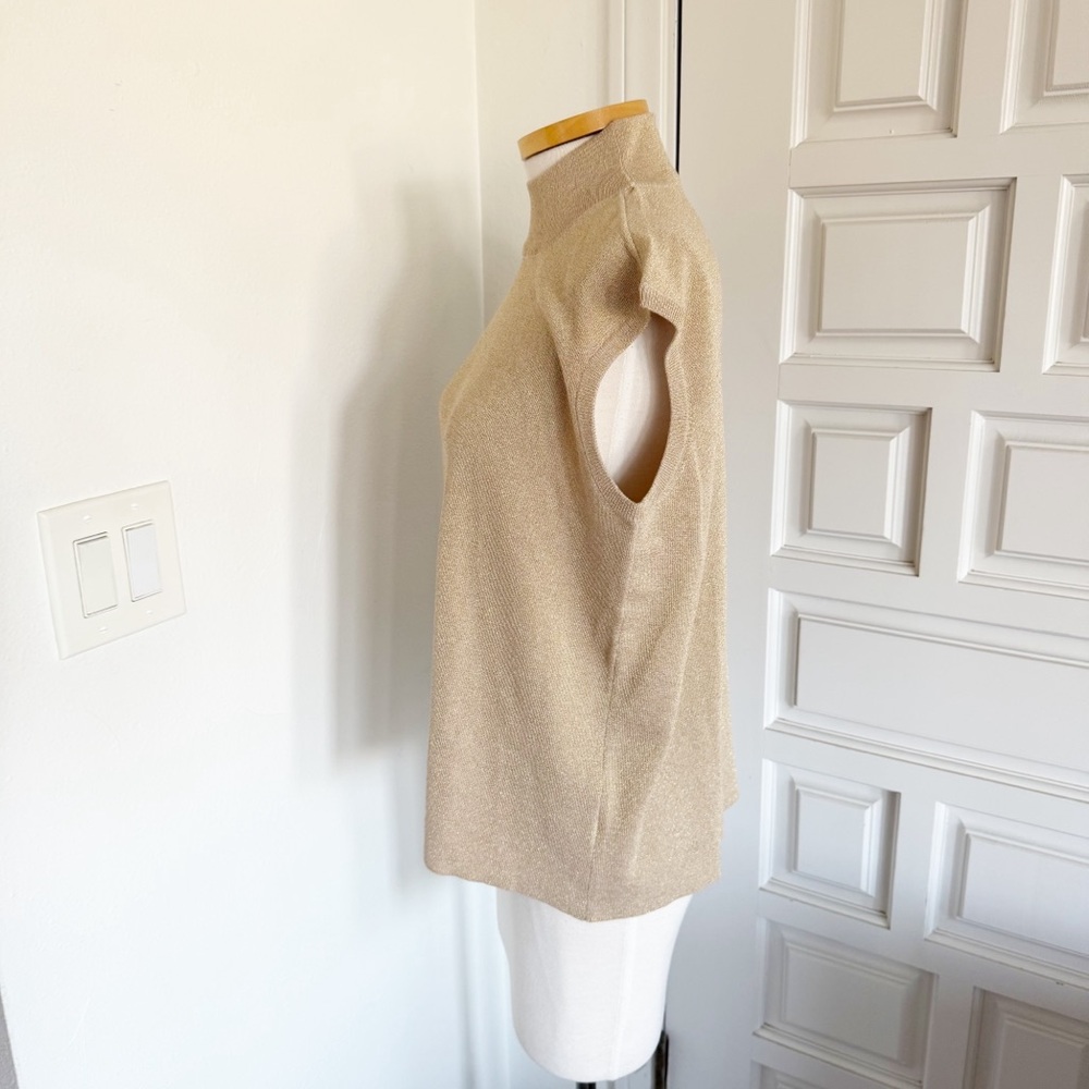 NWT Coldwater Creek Gold Sleeveless Knit Top High Neck Mock Turtleneck Size 1X - Picture 6 of 14